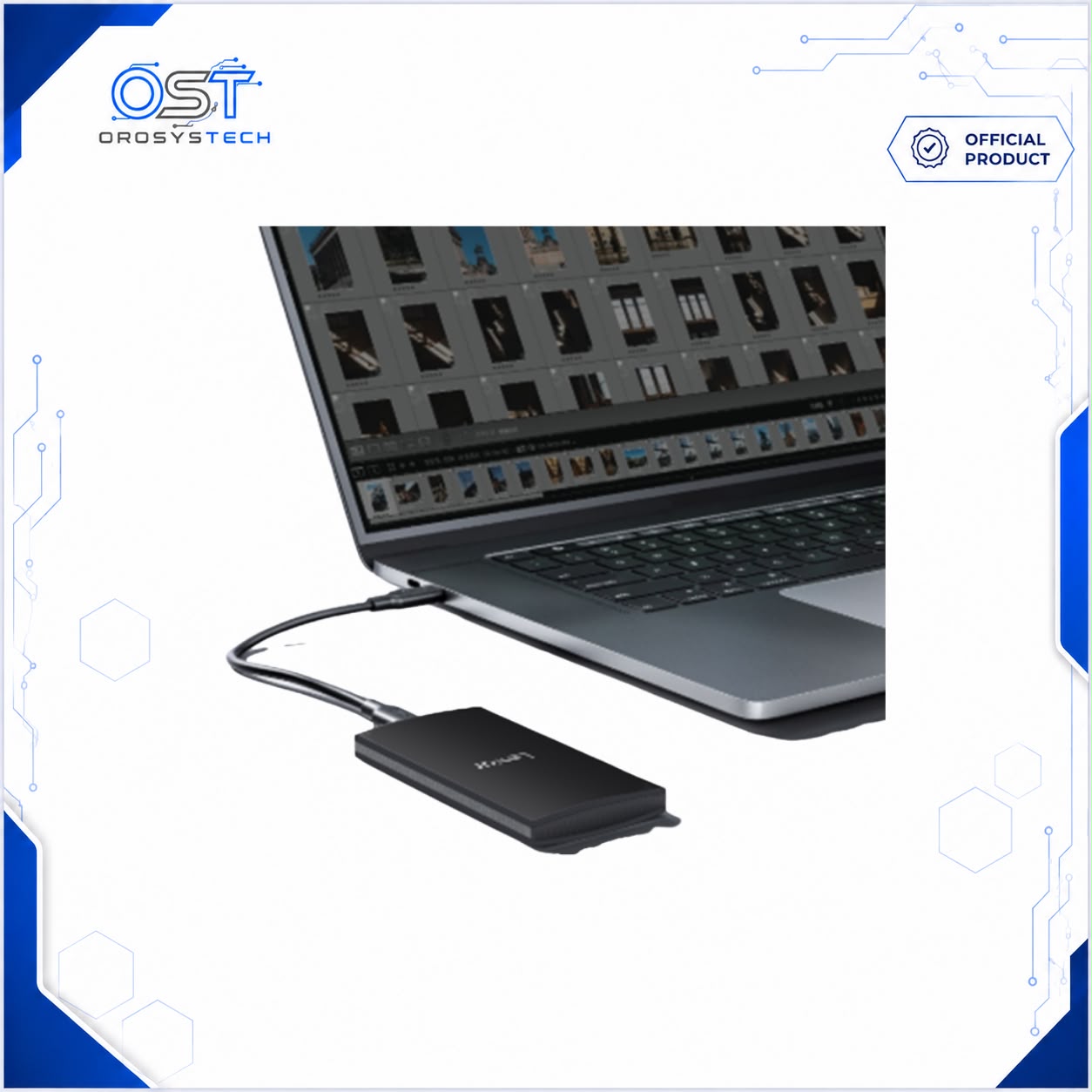 Lexar SL300 1TB SSD connected to laptop