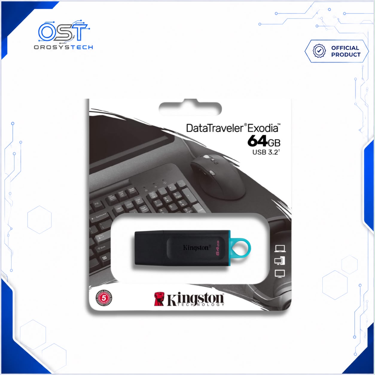 Kingston DataTraveler Exodia 64GB USB 3.2 Flash Drive