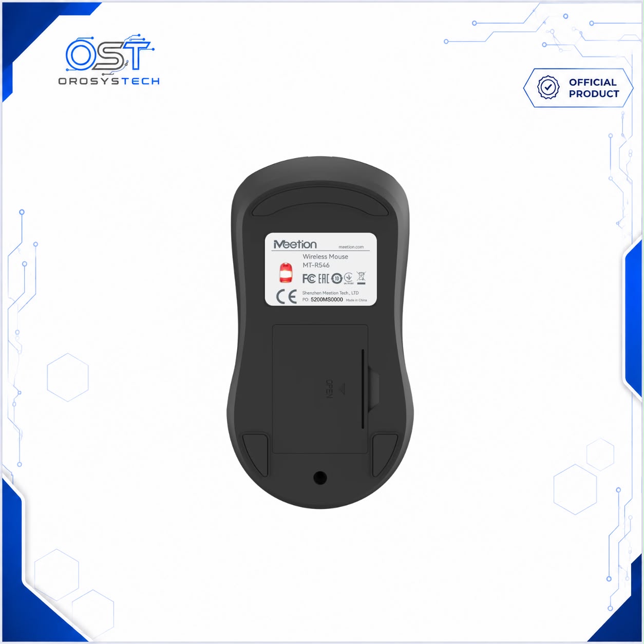 Meetion R546 Wireless Mouse Dark Gray Bottom View