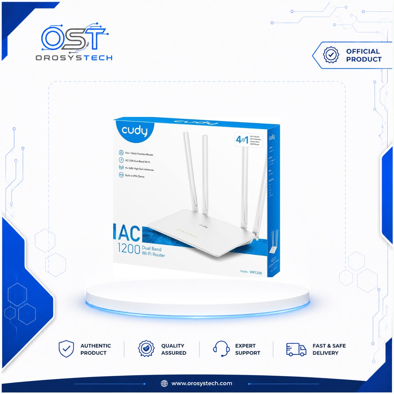 Cudy WR1200 AC1200 Dual-Band Wi-Fi Router